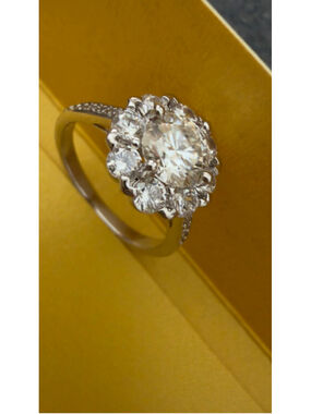 GRA Silver Moissanite Ring One Size size 8